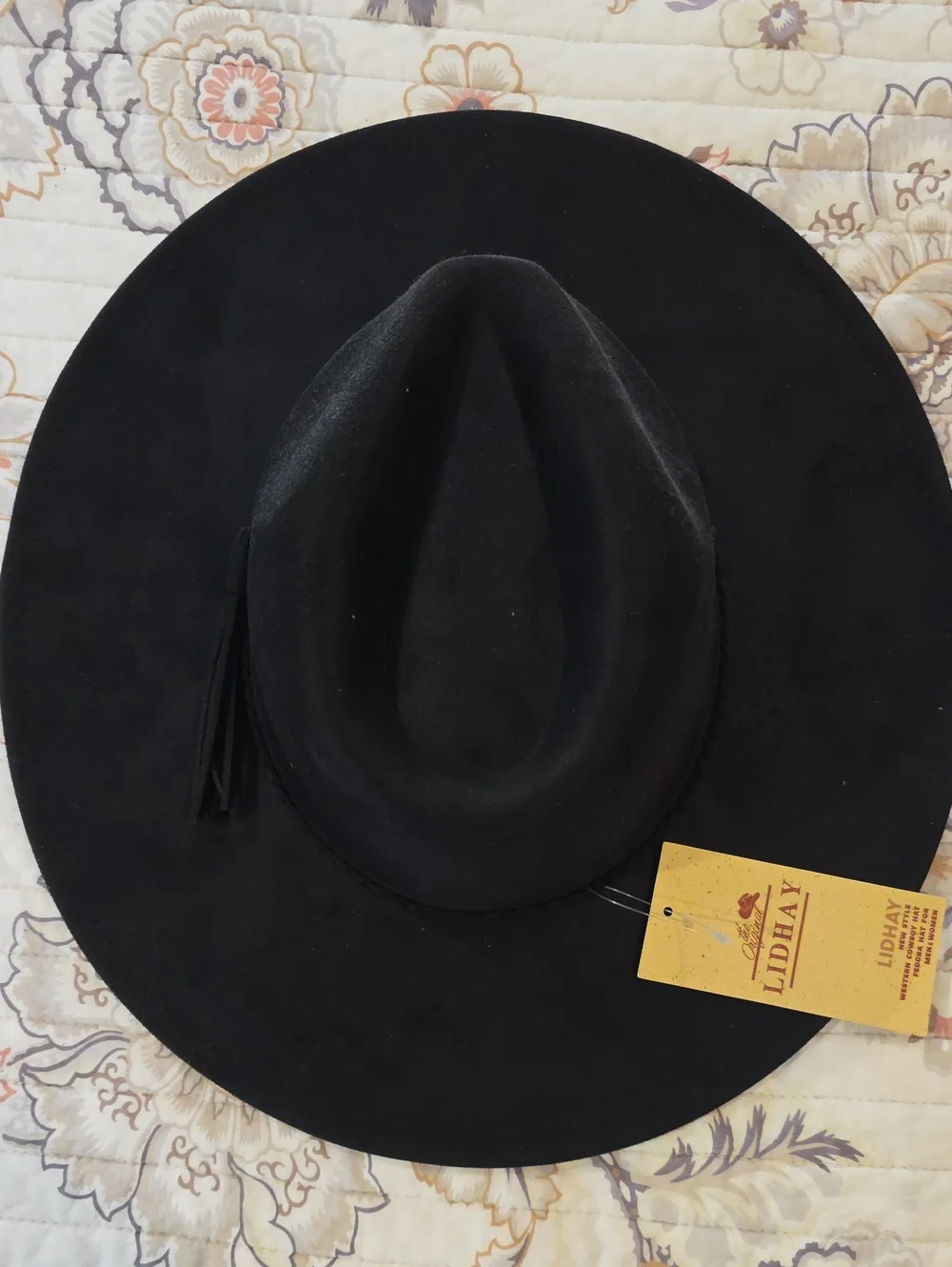 LIDHAY Wide Brim Western Suede Hat